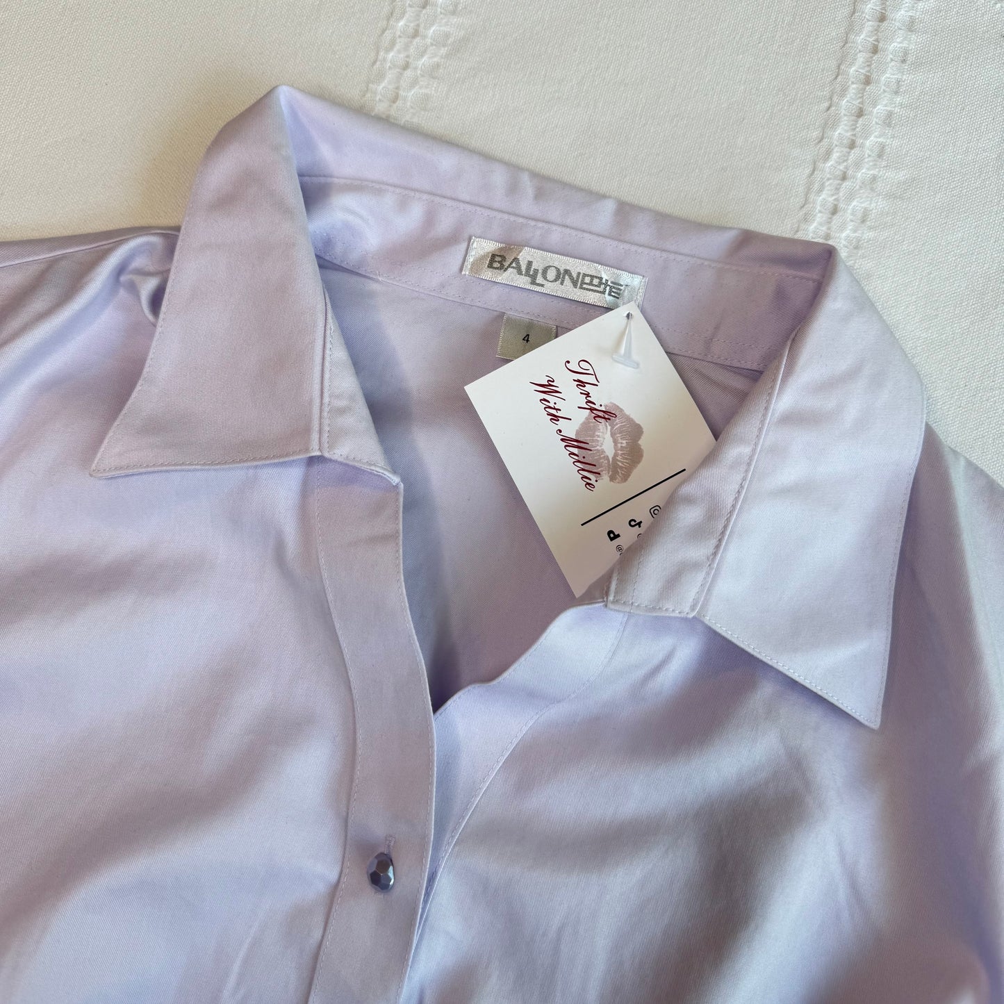 Purple Cinched Button Up Blouse