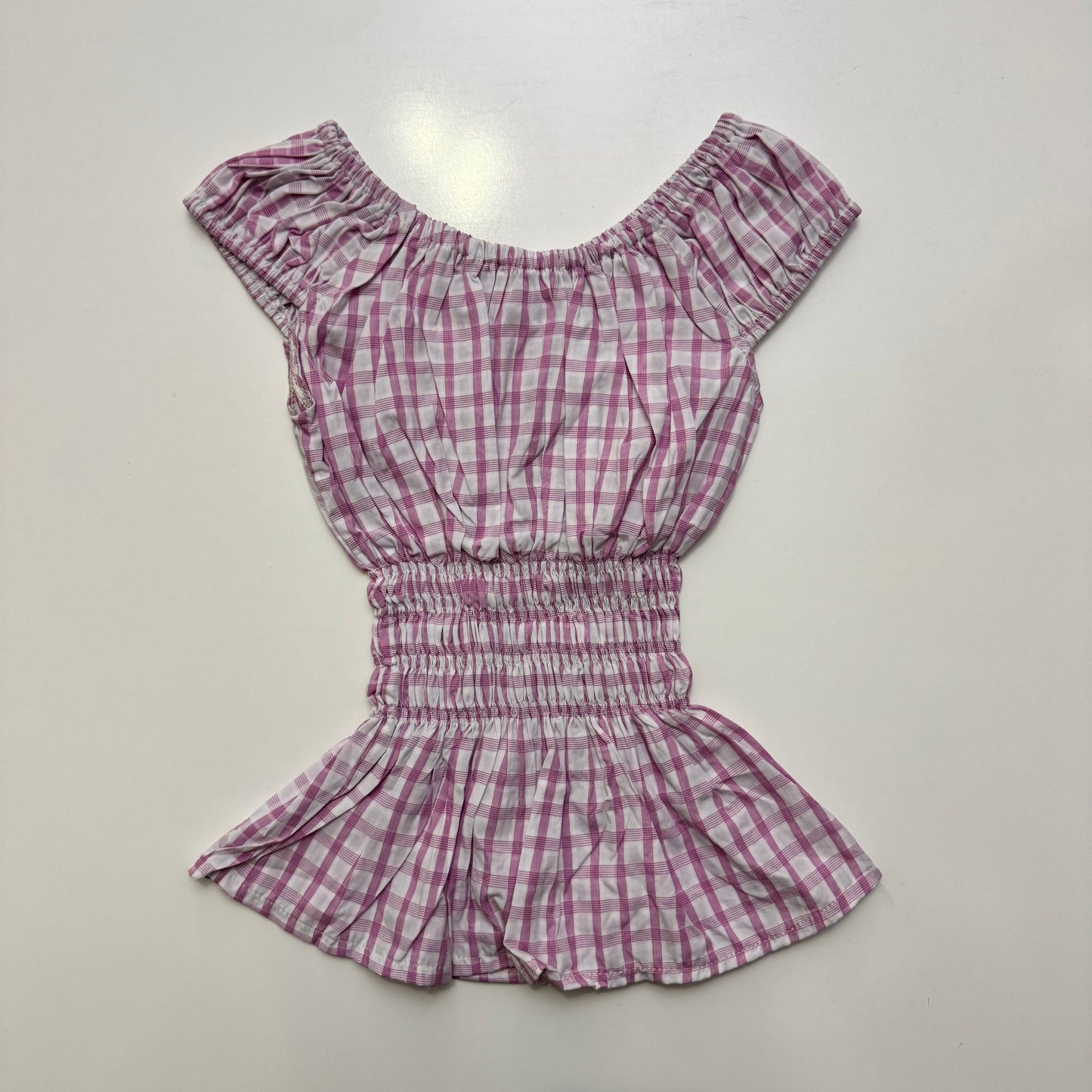 Purple Plaid Milkmaid Top