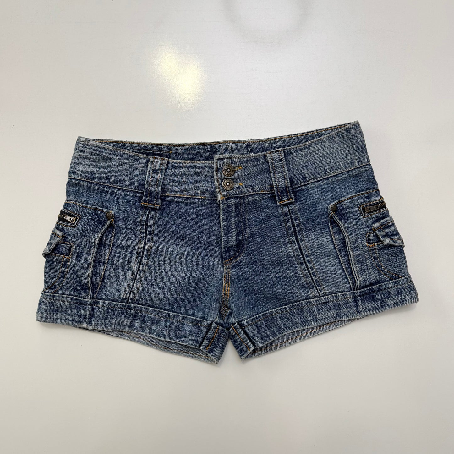 Denim Cargo Mini Shorts