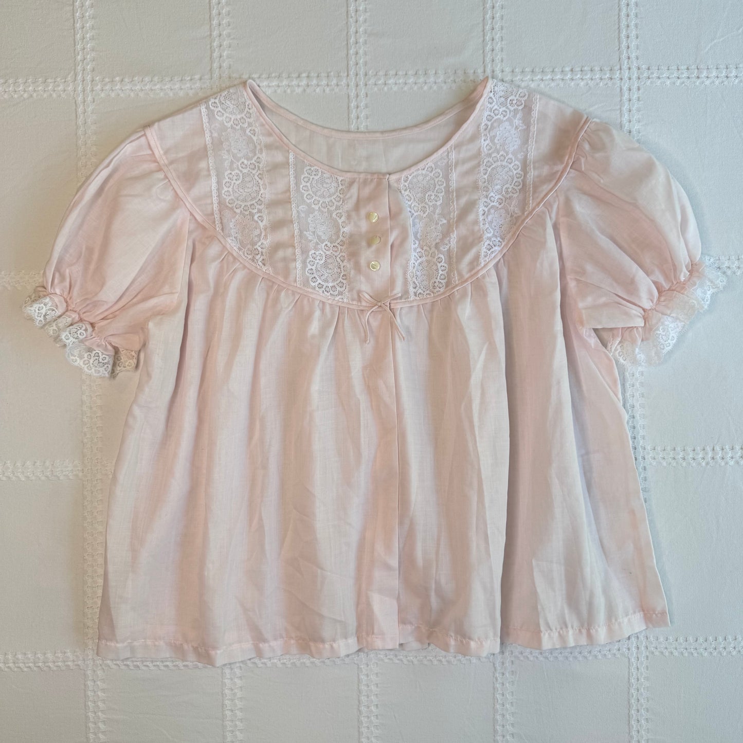 Dainty Pink Puff Sleeve Blouse
