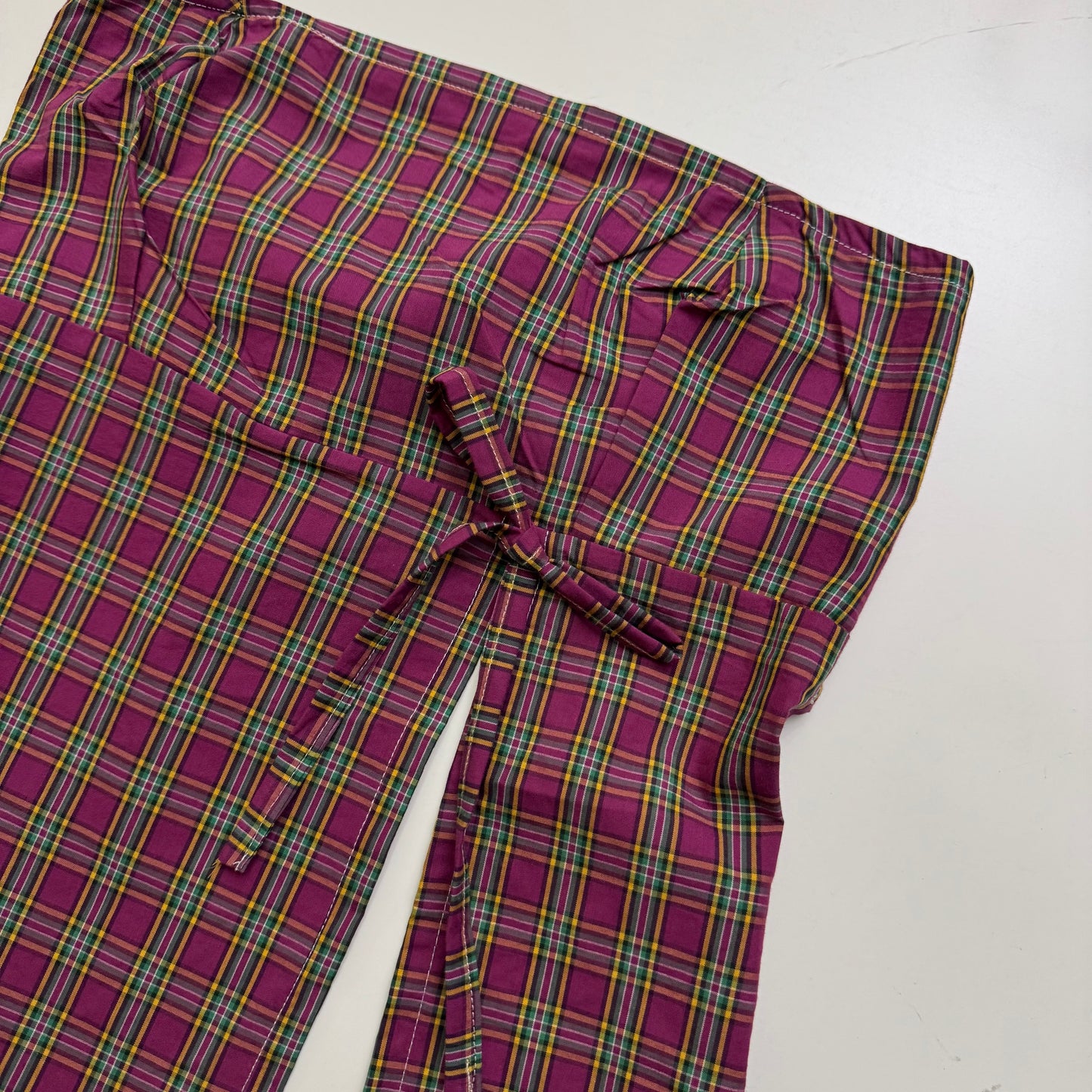 Plaid Tie Back Top