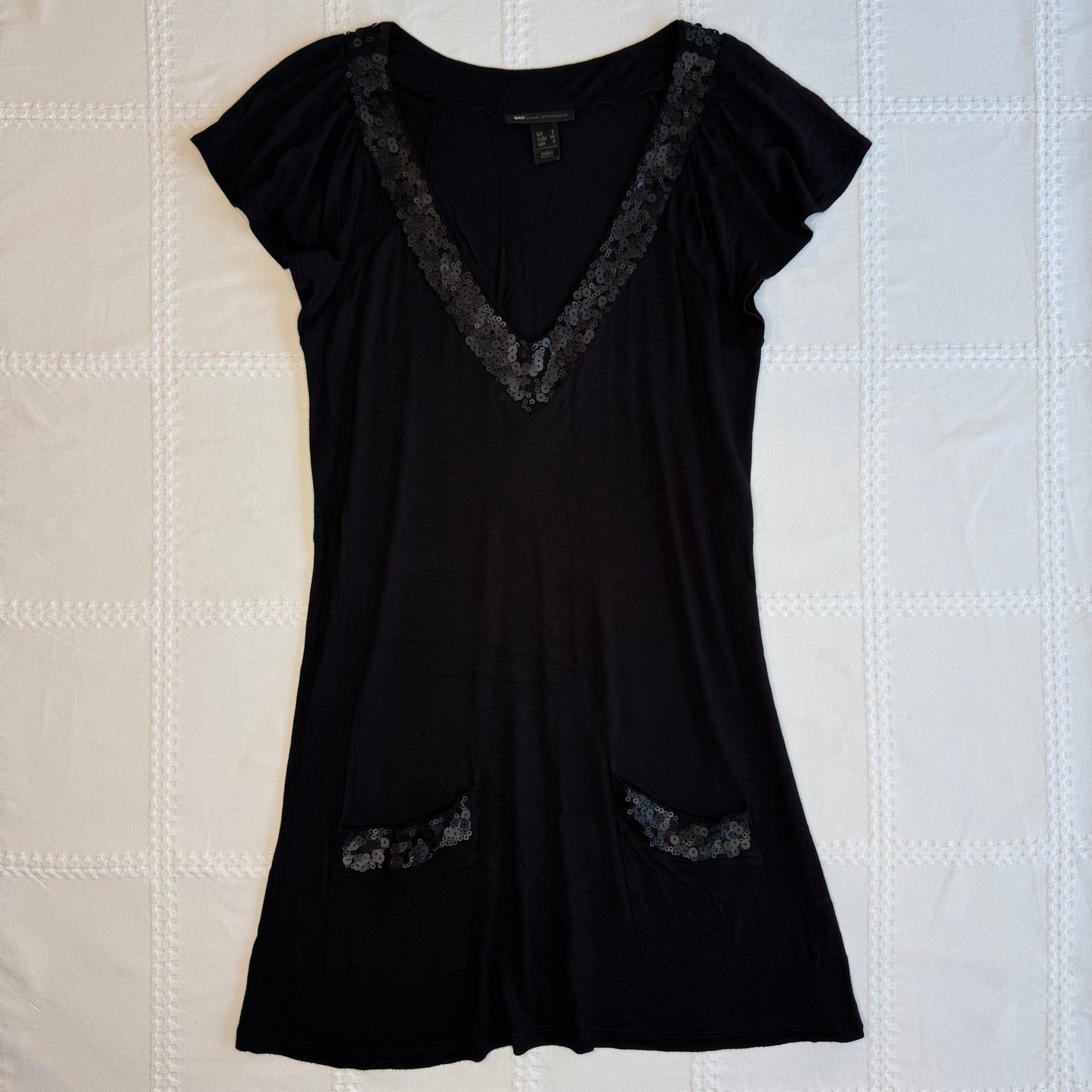 Black V Neck Top/Mini Dress
