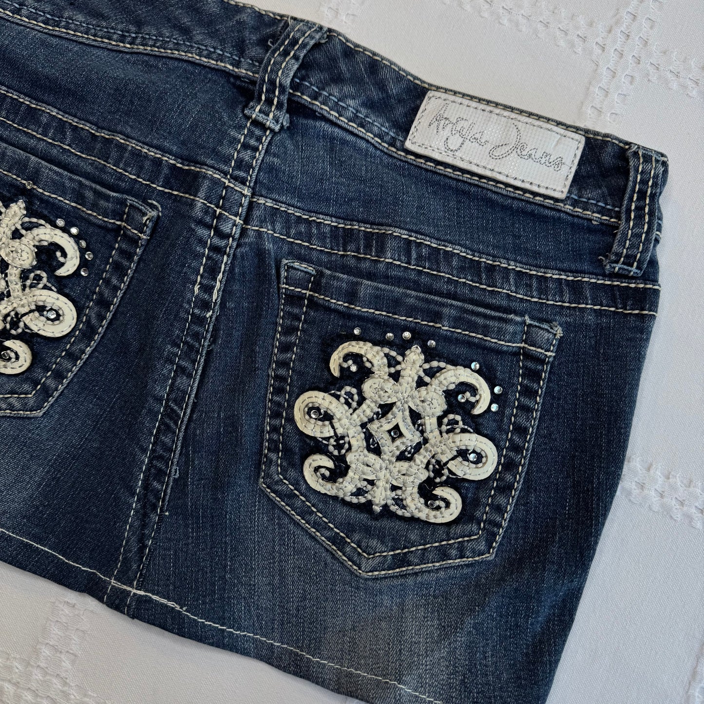 Low Rise Denim Micro Mini