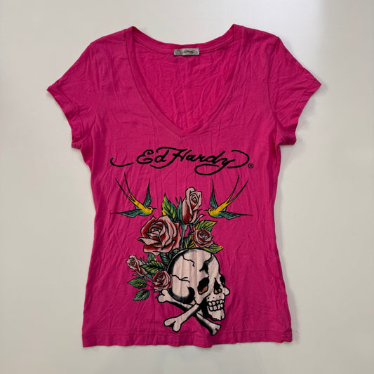 Ed Hardy Pink Graphic Tee