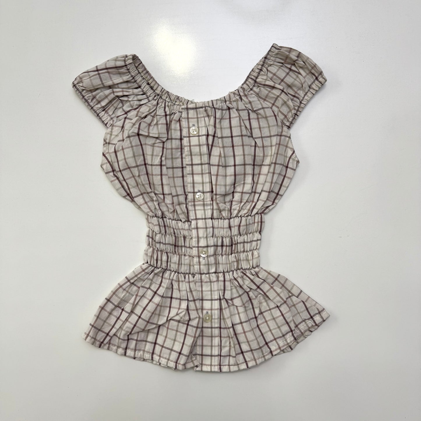 Plaid Milkmaid Top