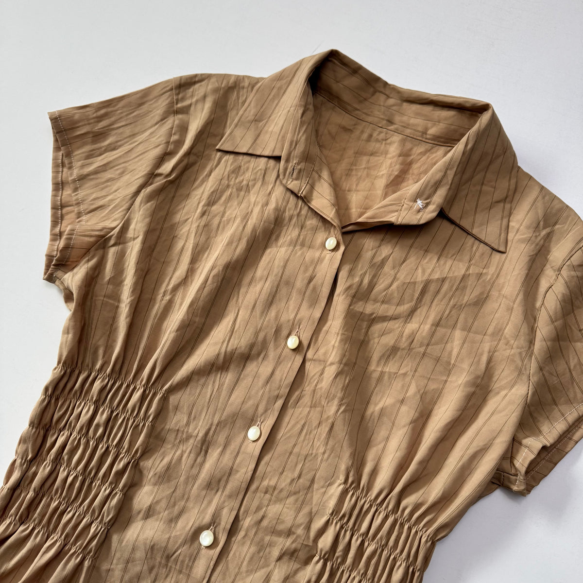 Brown Cinched Blouse