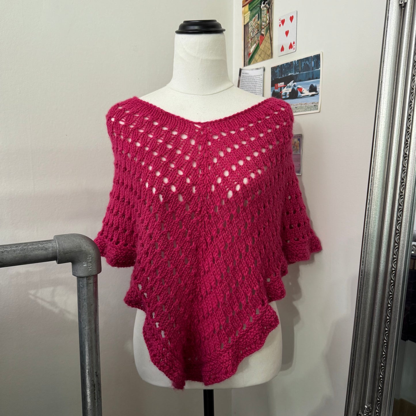 Pink Knit Poncho
